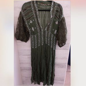 Free People Lace Sleeve Embellished Tunic Dress